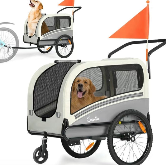 2 in 1 Dog Bike Trailer and
Pet Stroller Cart,
